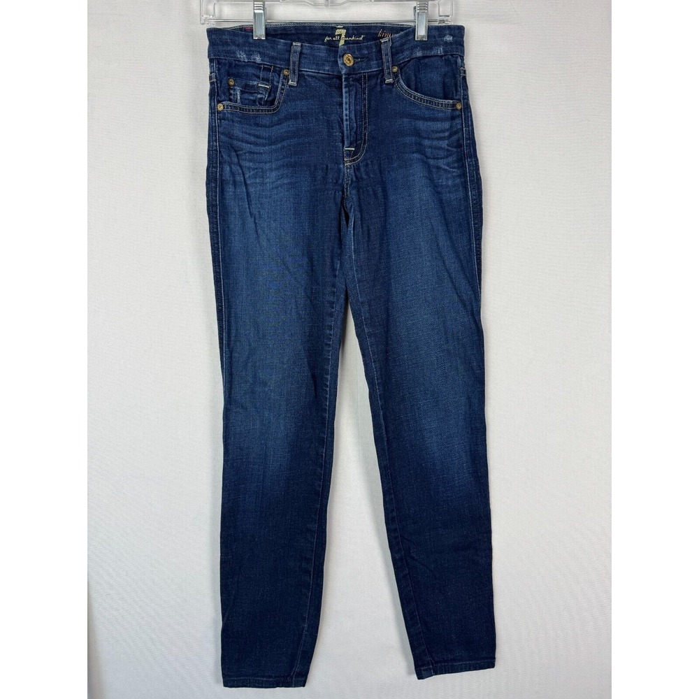 7 For All Mankind Kimmie Bootcut Jeans Womens 27 USA Made Embroidered Medium Was